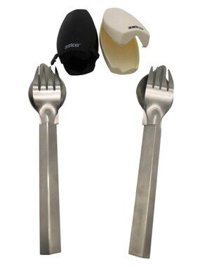 Zelco Stainless Steel Flatware Utensil Set Fork Spoon Camping Portable